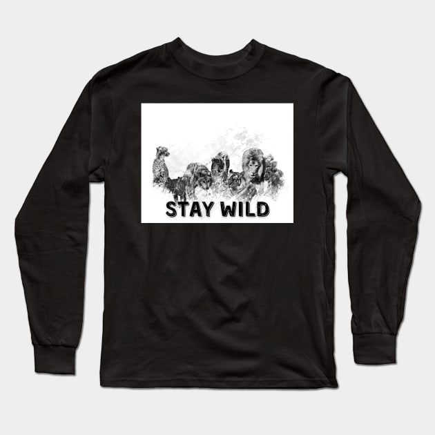 Stay Wild, Inspirational phrase Long Sleeve T-Shirt by JK Mercha